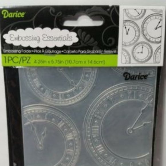 Darice Embossing Folder Clock Scrapbook Paper Crafts Card Making - Picture 2 of 4